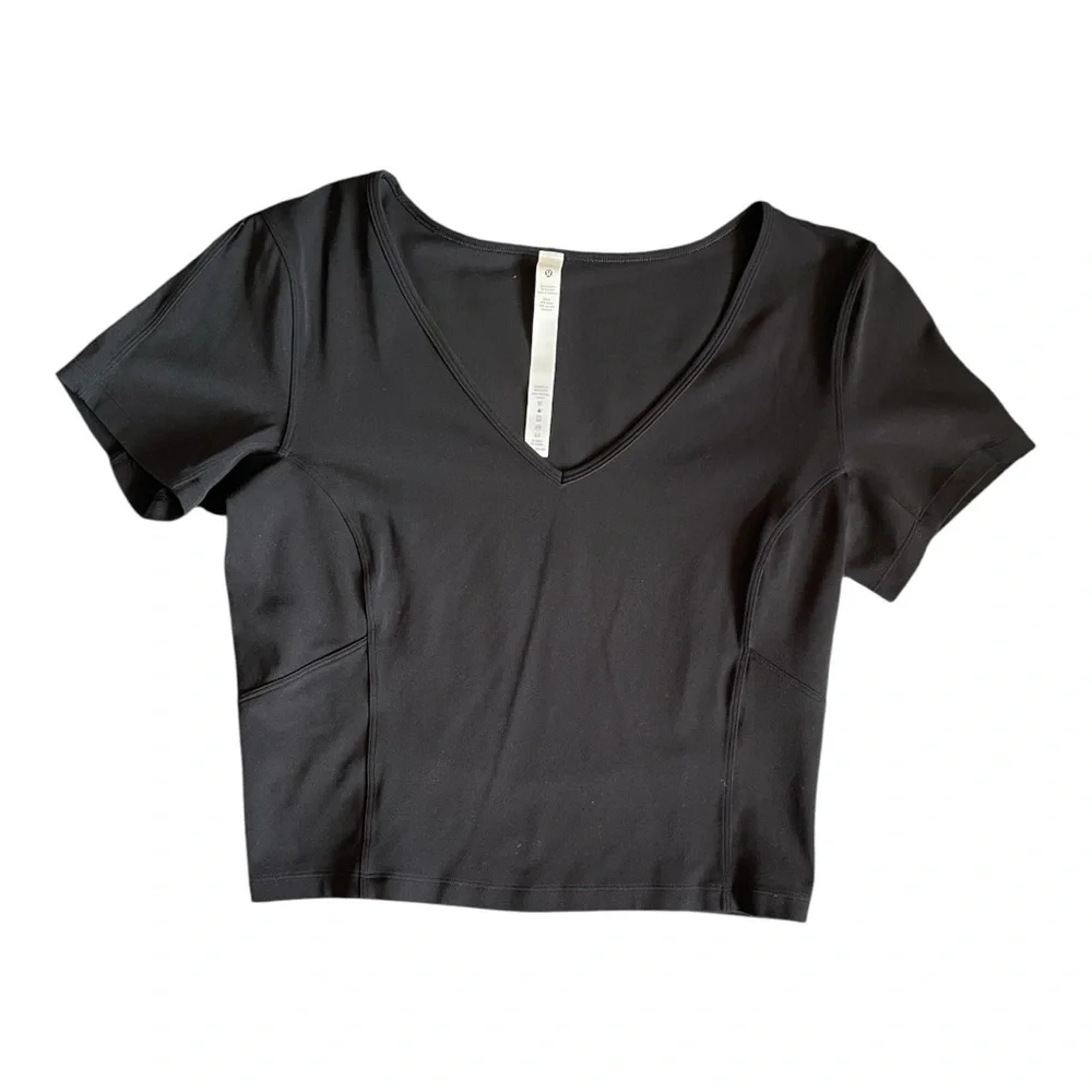 lululemon athletica Black V‑Neck Crop Top